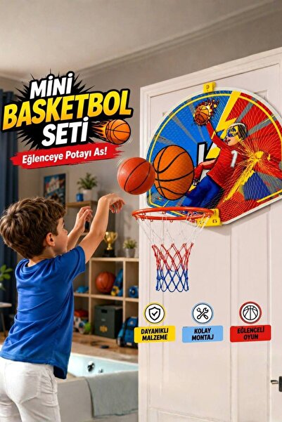 PRIME SPORTS Basketbol Potası Seti | Çocuk Basketbol Oyuncağı | Kapı Arkası D...