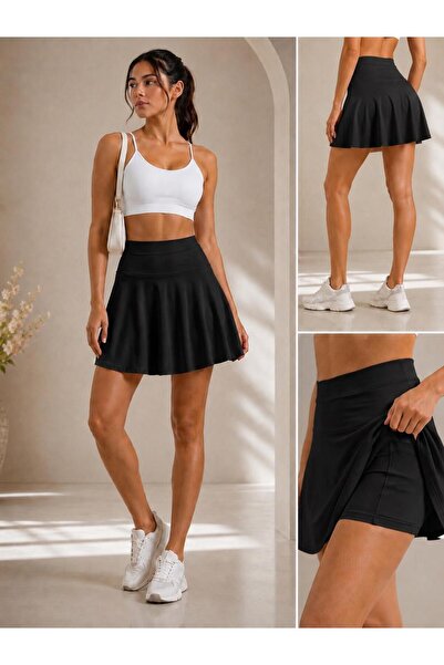 VERA LİFE High Waist Diver Fabric Sport Sea Shorts Skirt