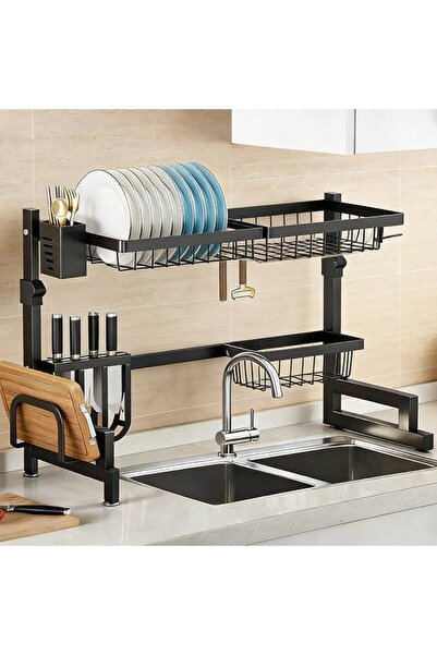 GENERAL Over Sink Dish Drying Rack, Adjustable 2-Tier Stainless Steel Dishrac...