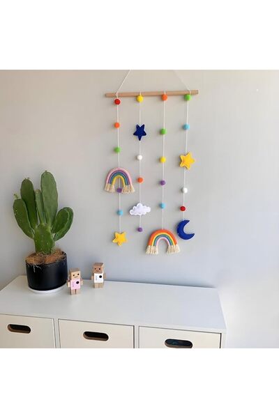 XLOTS Rainbow Macrame Wall Hanging,Boho Wall Decor,Children Kids Adult Home D...