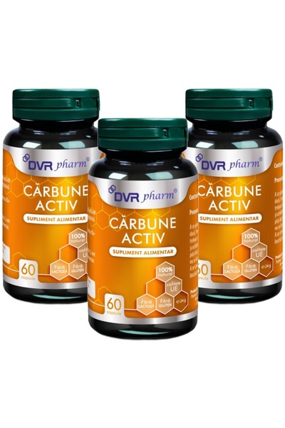 DVR Pharm Pachet Carbune activ 300mg, impotriva balonarii, diareei intoxicati...