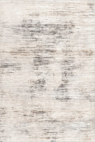 SARAZ HALI Modern Gri Bej Kilim Desenli Baskı Şönil Halı Kaymaz Taban Salon O...
