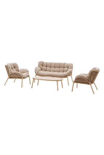 Hesperide Set de mobilier de grădină Taupe Melon cu 5 locuri, din poliester ș...