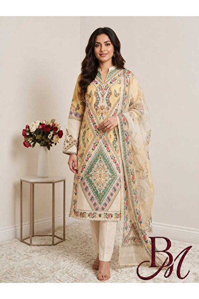 Bazm-A Fashion Atelier Affordable Yellow Kurti/Pajama Set