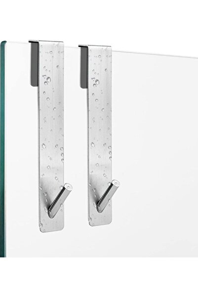 STARSTAR Two bathroom hooks, extended stainless steel hooks, for shower wall ...