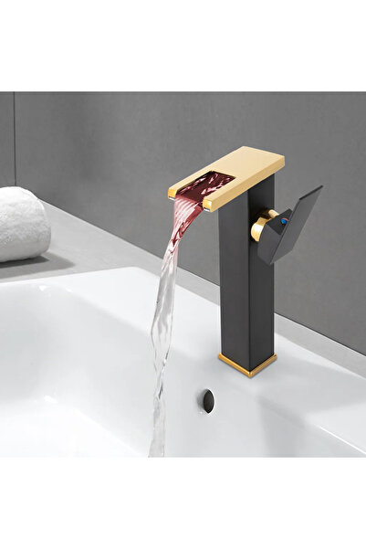 STARSTAR LED waterfall faucet for bathroom and kitchen (black, gold)
