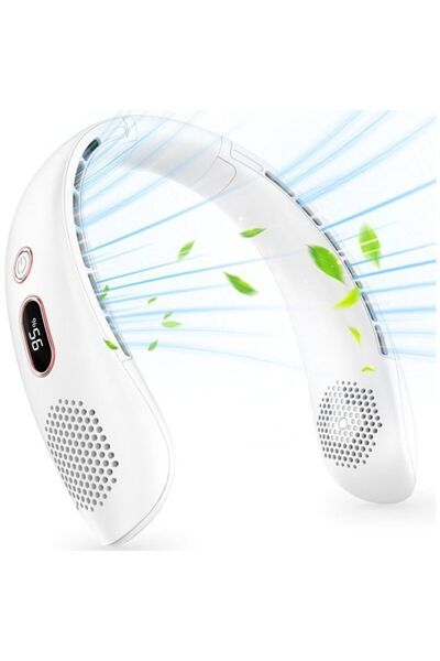 STARSTAR Portable neck fan, 3000mAh USB rechargeable, 3 wind speed settings, ...