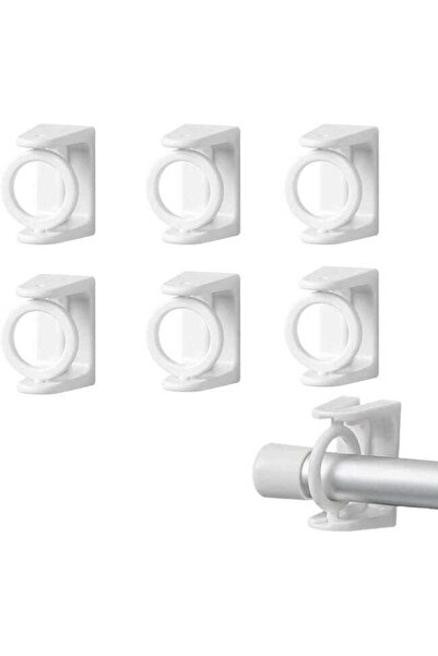 STARSTAR 6-piece set of no-drill curtain rod brackets, no-drill curtain hooks...