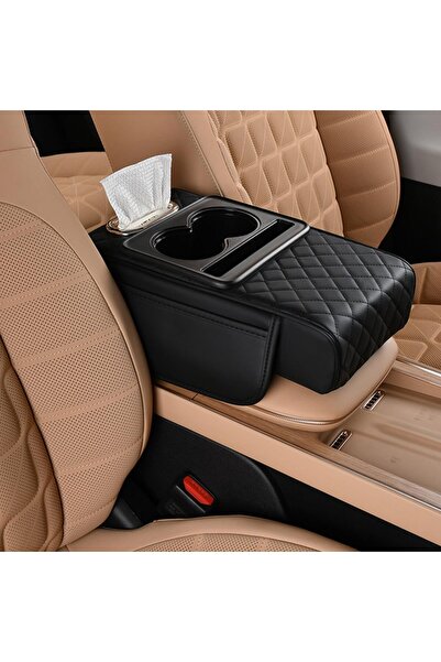 STARSTAR Car armrest mat, 5-in-1 center console lid with 2 storage bags, cup ...