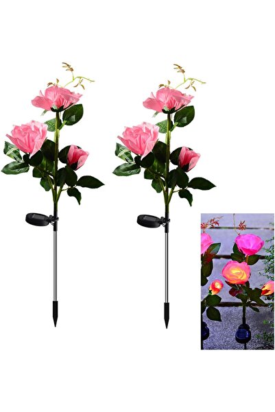 STARSTAR Two Outdoor Solar Garden Lights Artificial Rose Landscape Lights Pat...