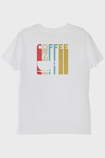 lofux Coffee Retro Vintage Design Printed White T-Shirt