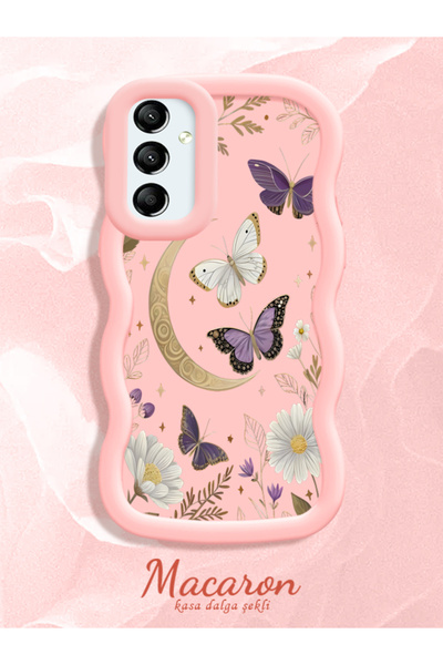 CHICASELUX Samsung Galaxy A24 Compatible Wavy Frame Moon Butterfly and Flower...