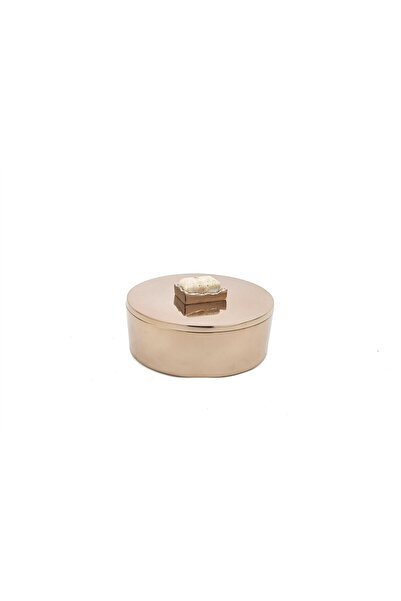 Mikasa Moor صندوق بغطاء من الرخام الترافرتين البرونزي 15x8 سم