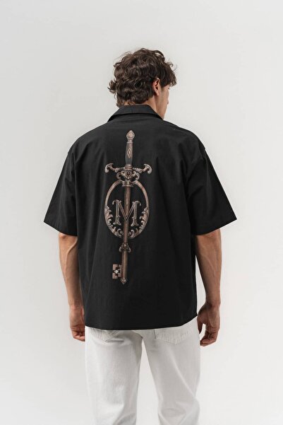 go gang own Keyblade Back Design Detailed Oversize Short Sleeve Shirt