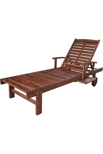 PARADISO Wooden Sun Lounger - Outdoor Garden Patio Deck Chair, Adjustable Rec...