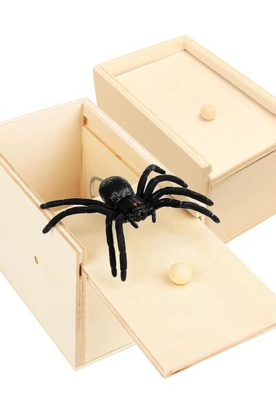 OEM Wooden Jumping Spider Prank Box Set of 2