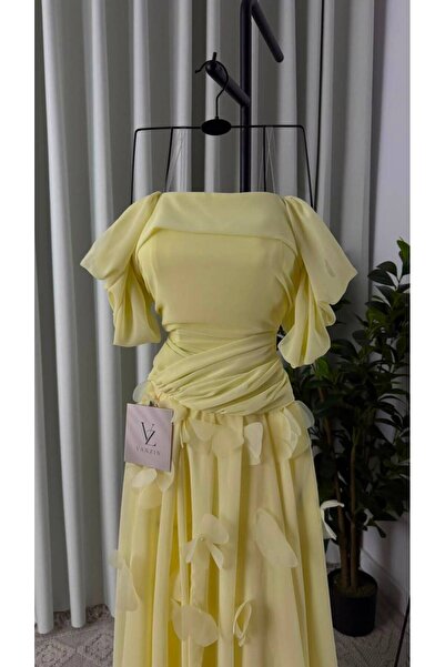 GORI FASHION فستان سهرة ليموني ميد