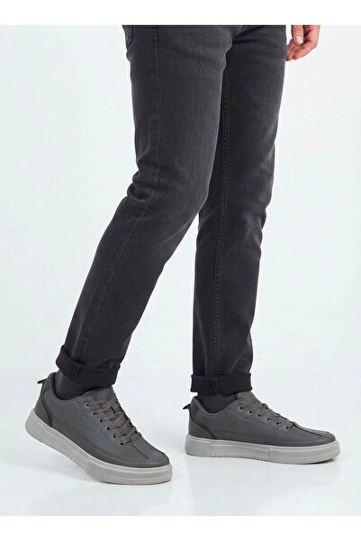 LUTTOON Men's Black Casual Sports Shoes White Sole Comfortable Walking Shoes ...