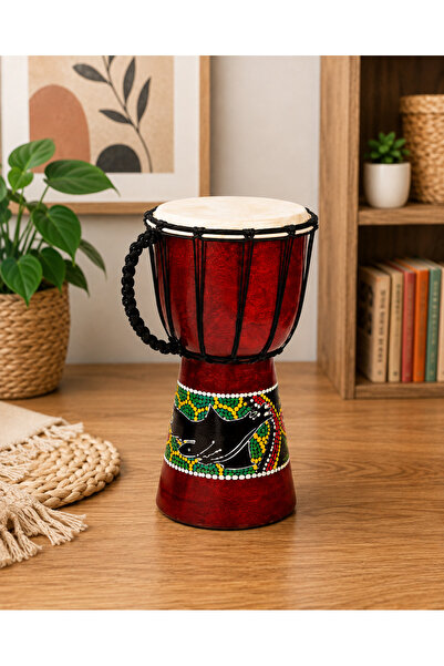 hediyeconcepti Ahşap Darbuka Ritim Davulu Eğitici Müzik Aleti Dekoratif Çocuk...