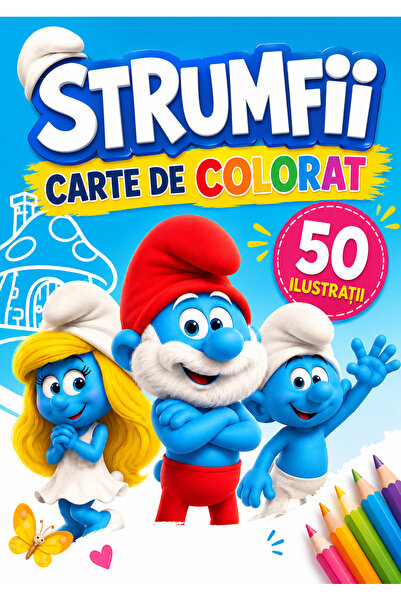 Disney Βιβλίο ζωγραφικής, 50 εικονογραφήσεις Οι Στρουμφ, Α4