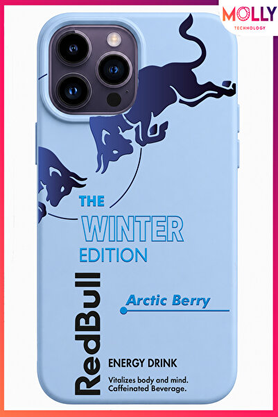Molly iPhone 14 PRO MAX İçin Bebe Mavisi The Winter Edition Desenli İçi Kadif...