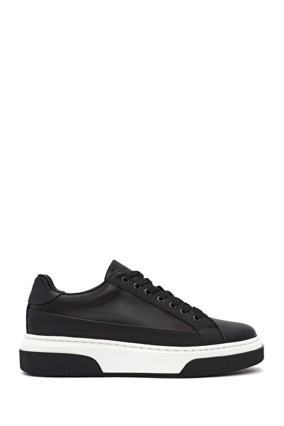 Derimod Men's Black Lace-Up Thick Soled Leather Sneaker Wm740005Dv