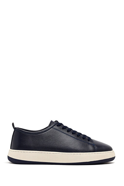 Derimod Men's Navy Blue Lace-Up Thick Sole Leather Sneaker Wm700011Df