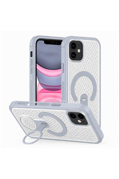 Zebana Apple iPhone 11 Uyumlu Kılıf CoolRing M-Safe Silikon Kılıf Gri