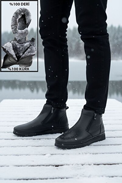 gizlitopuk 7 cm Boy Uzatan Gizli Topuk Hakiki Deri Bağcıksız Erkek Bot GTkurk...