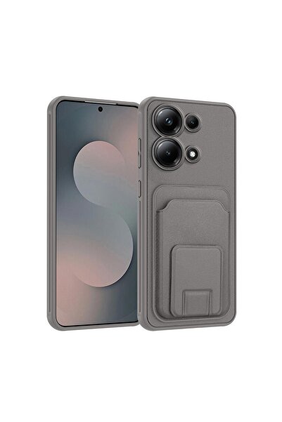 Zebana Xiaomi Redmi Note 13 Pro 4G Uyumlu Kılıf FlexStand Kartlıklı Silikon K...