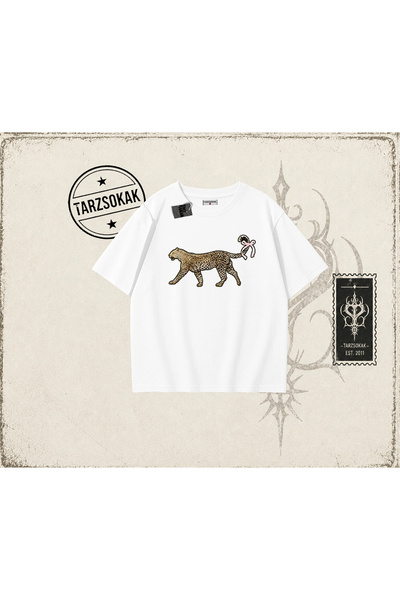 Tarzsokak Ženska majica sa leopardovim repom i trakom, velika unisex majica, ...