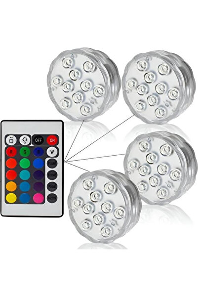 STARSTAR 4-piece IP68 waterproof RGB light set, with remote control and 4 mod...