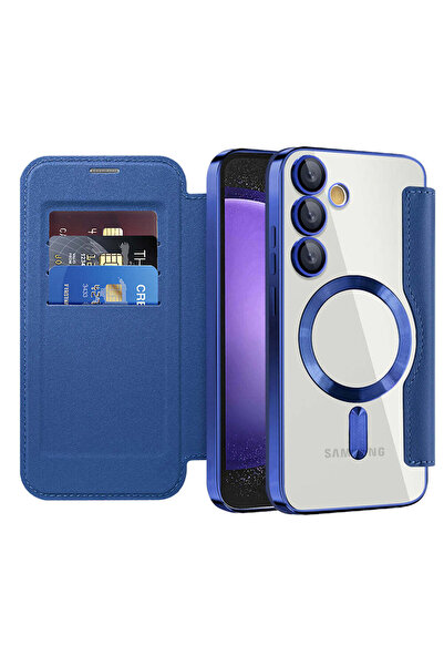 Techsuit Калъф за Samsung Galaxy S23 FE, SmartMag Book Case, син - син