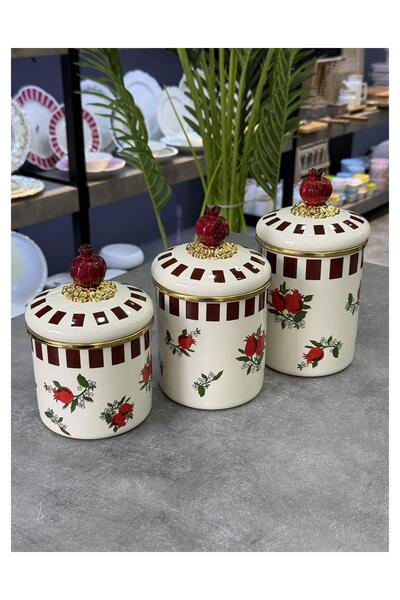 Doğudeko Nuances Collection Enamel 3-Piece Jar Set