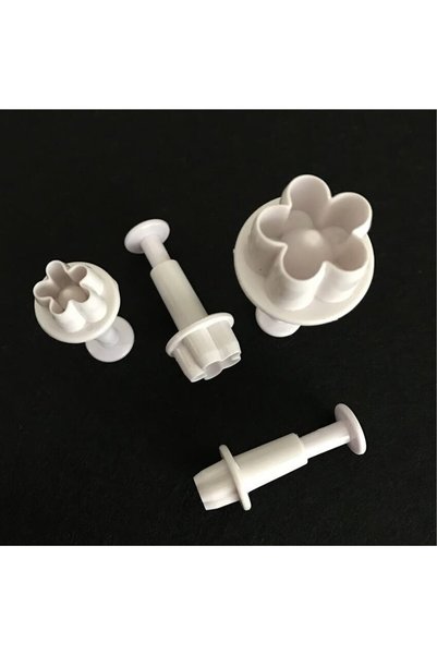 Morvena Picks Set de 4 decupatoare pentru fondant cu ventuză, în formă de flo...
