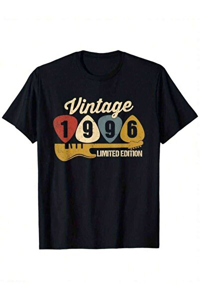 LİNA06 Men's 1996 Vintage Limited Edition Guitar-Shirt -% Cotton, Soft & Brea...