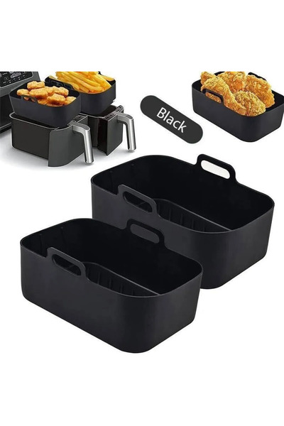 STARSTAR Silicone air fryer pan, double-layered basket liner, with handle, ba...