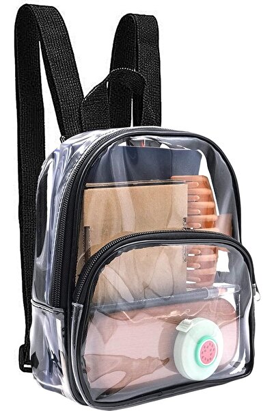STARSTAR Transparent mini backpack, black transparent bag, suitable for work,...