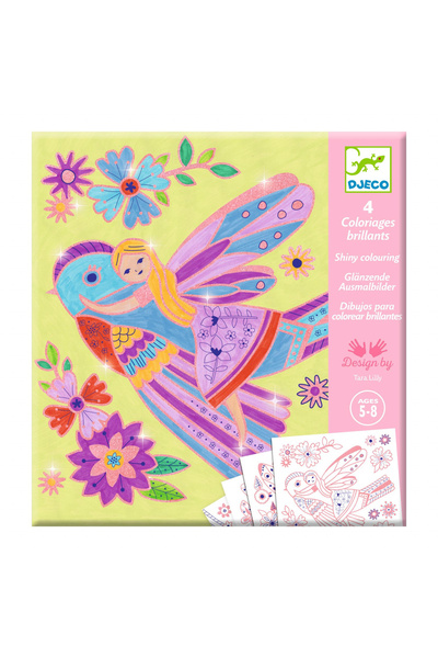 djeco Planșe de colorat cu creaturi înaripate