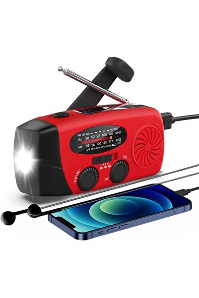 STARSTAR Portable solar radio FM/AM/BM weather SOS alarm handheld LED flashli...