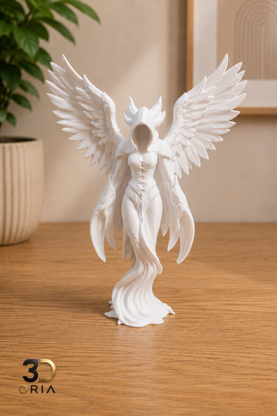 3DOria 16CM Kanatlı Melek Figürü Biblo | Fantastik Dekoratif Heykel | Ev, Ofi...