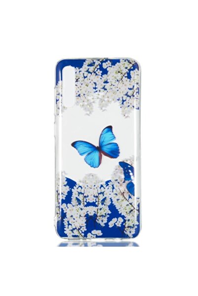 OEM Θήκη TPU Σιλικόνης για Samsung Galaxy A70 - Μπλε Πεταλούδα και Λουλούδια