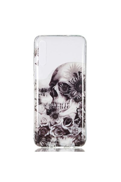 OEM Θήκη σιλικόνης TPU για Samsung Galaxy A70 - Κρανίο και Λουλούδι