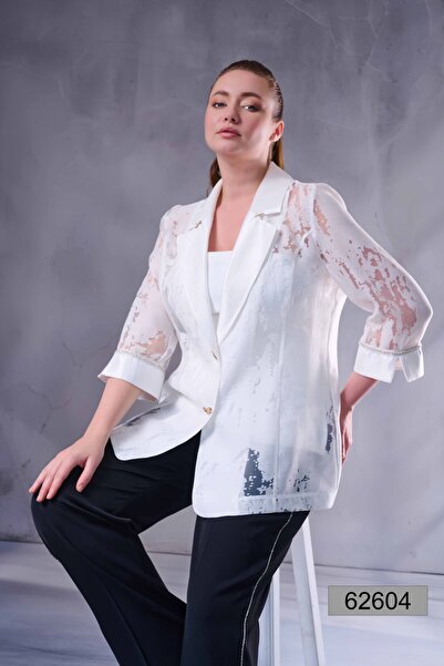 DE WHITES YAKASI SATEN ORGANZE CEKET 62604