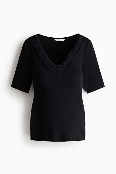 H&M MAMA Ribbed V-neck top