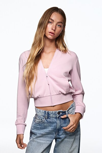 Bershka Fermuarlı kapüşonlu sweatshirt