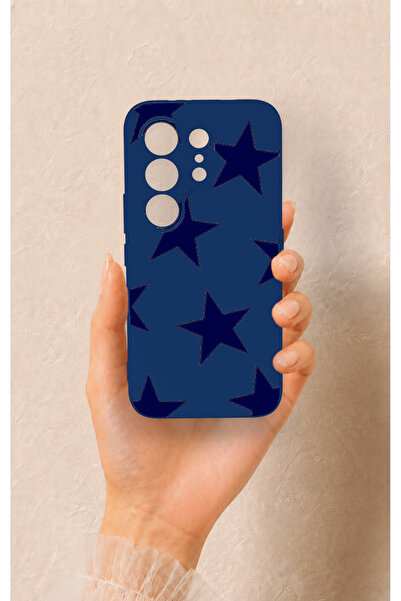 Vip Case Tecno Camon 50 Pro 4G Uyumlu Lacivert Star Desenli Silikon Kılıf