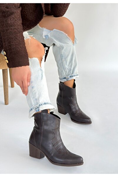 DMR Elegance Akver Bitter Brown Leather Heeled Boots