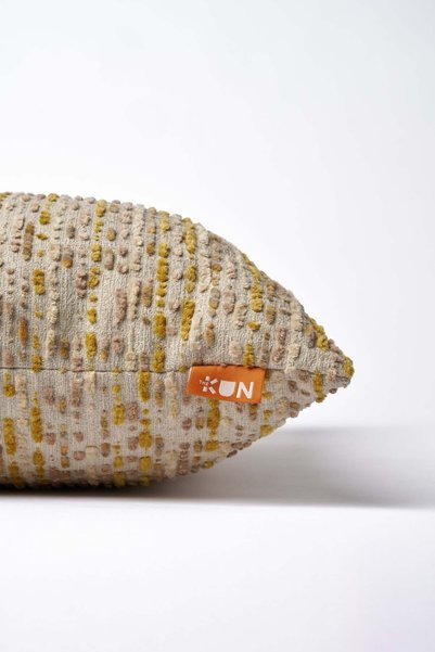 THE KUN Yellow Chenille Yarn Textured 2-Piece Throw Pillow Cover Set