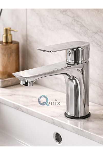 QMİX Luxury Chrome Fixed Open-Close Short Sink Faucet – Water-Saving, Durable...